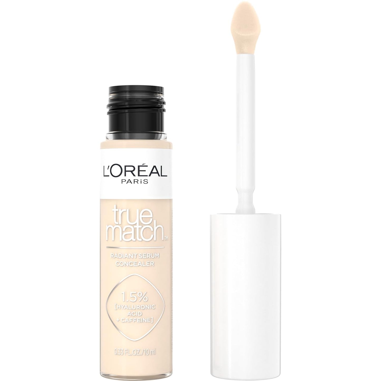 L’Oréal Paris True Match Radiant Serum Concealer, Brightening Under Eye Concealer Make Up with 1.5% Hyaluronic Acid and Caffeine, N1, 0.33 Oz