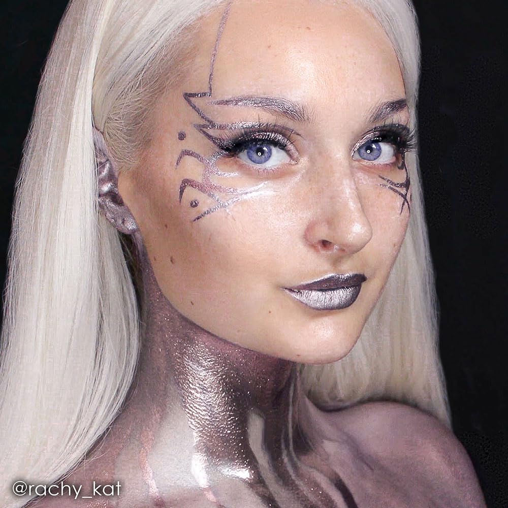 Mehron Makeup Metallic Powder (.17 oz) with Mixing Liquid (1 oz) (LAVENDER)