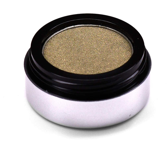 Golden Olive Army Green Sage Shimmering Pressed Powder Single Vegan Eyeshadow; Talc, Paraben & Cruelty Free