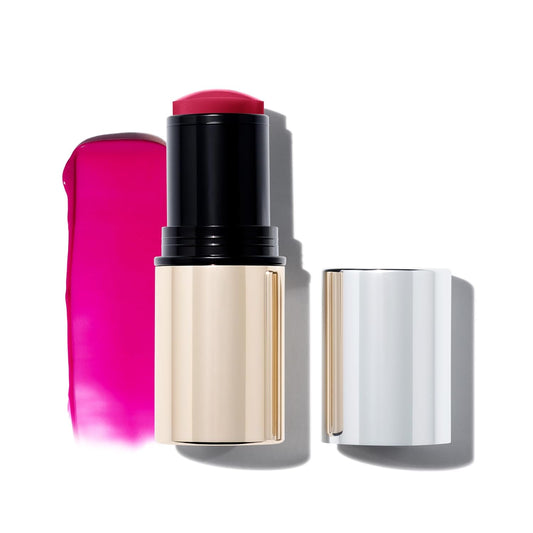 MAKE Beauty Heat Stroke Cream Blush Stick for Cheeks with Natural Hydrating Dewy Finish. Creamy Gel Blush Balm - Shade Stimulated, Hot Pink Cheek Tint