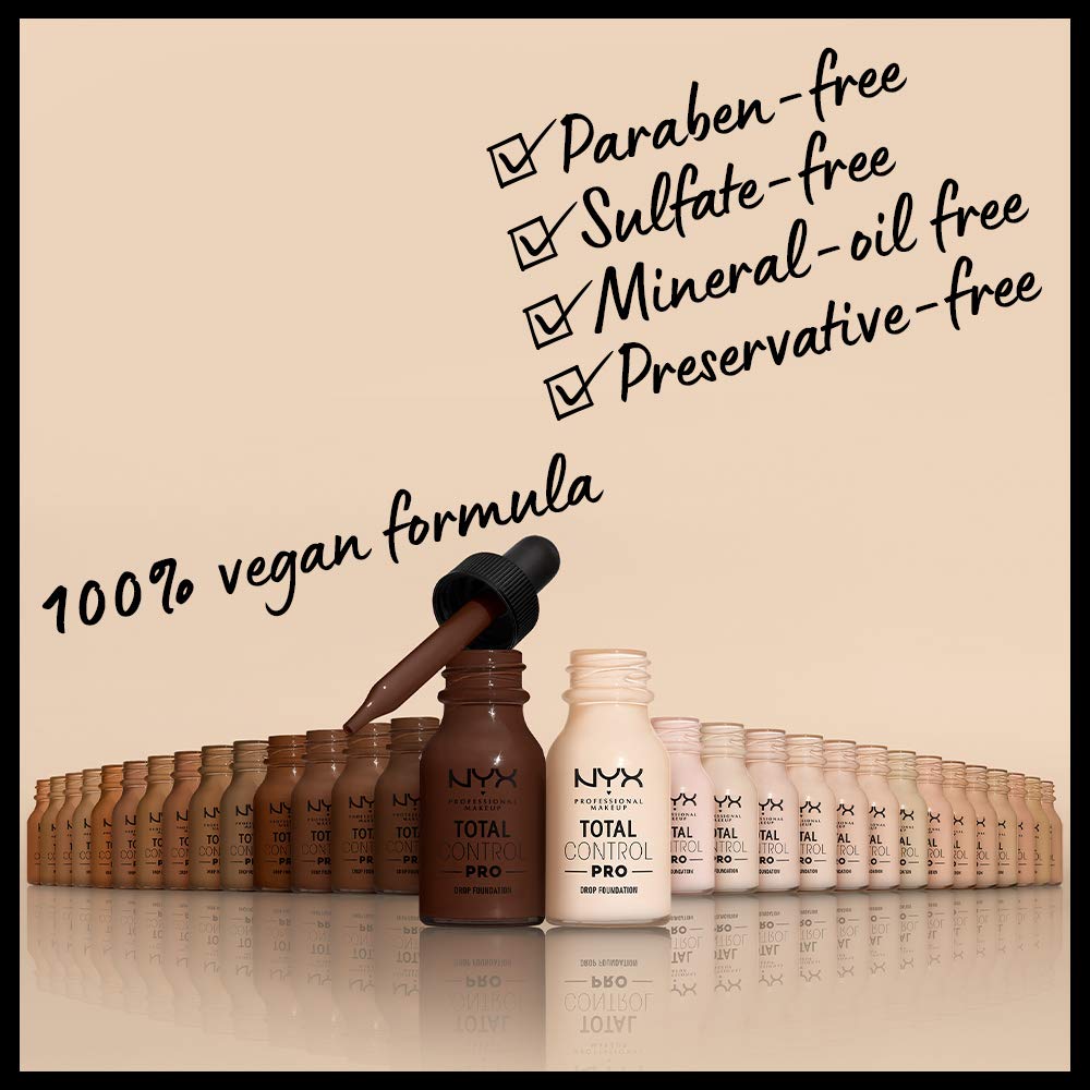 NYX PROFESSIONAL MAKEUP Total Control Pro Drop Foundation, Skin-True Buildable Coverage - Beige