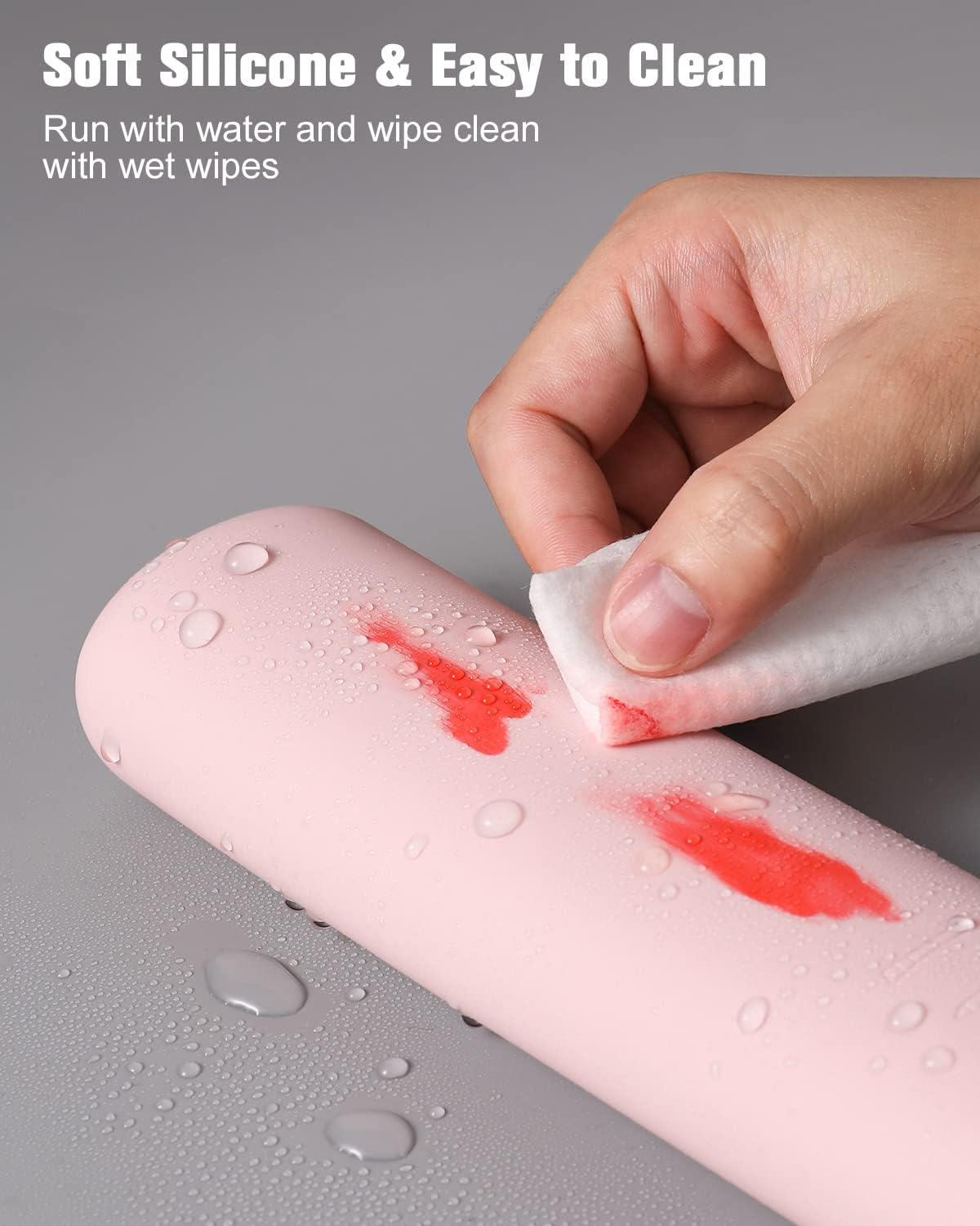 FERYES Large Travel Makeup Brush Holder, Magnetic Anti-fall Out Silicon Portable Cosmetic Face Brushes Holder, Soft and Sleek Makeup Tools Organizer for Travel- (8.27 * 2.36 * 1.57)