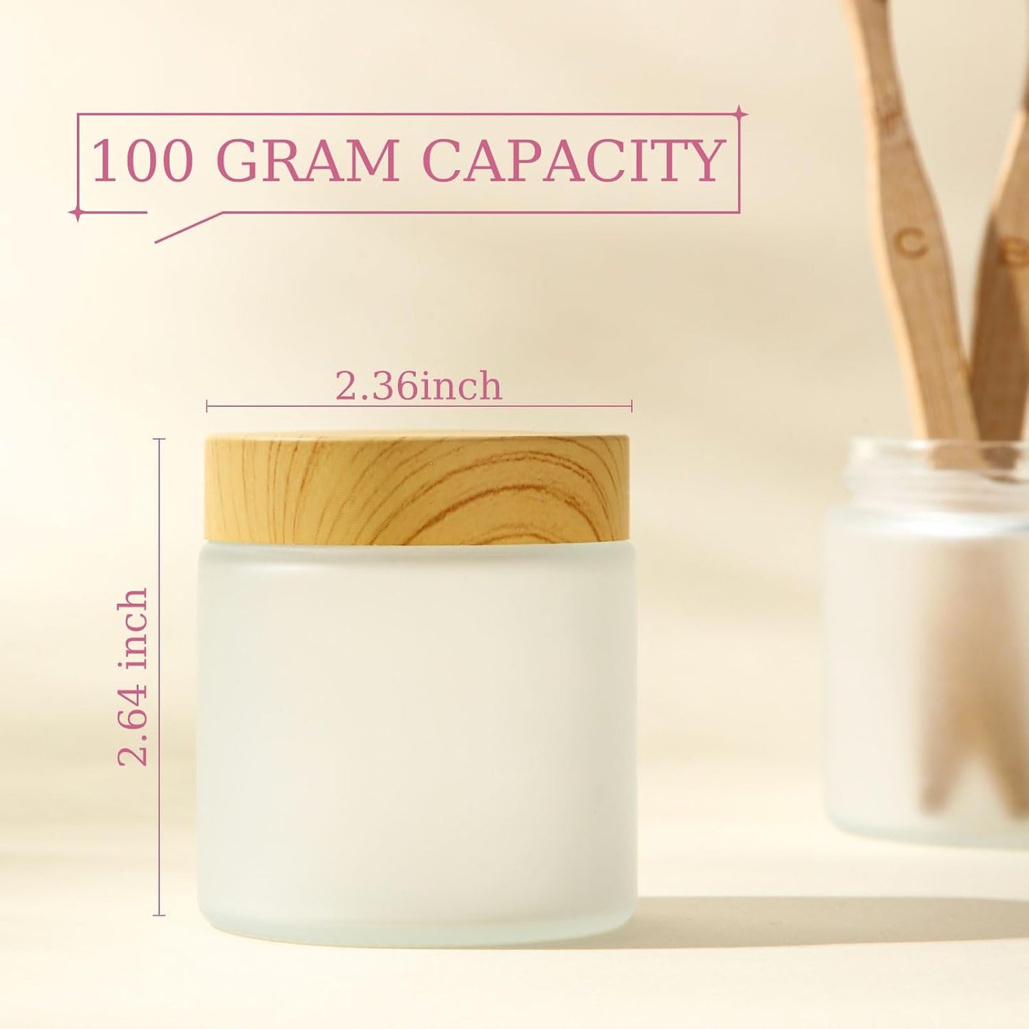Geiserailie 10 Pieces Glass Cosmetic Containers Empty Sample Jars with Leak Proof Lids Makeup Sample Containers for Lotion Cream Cosmetic (100 Gram)