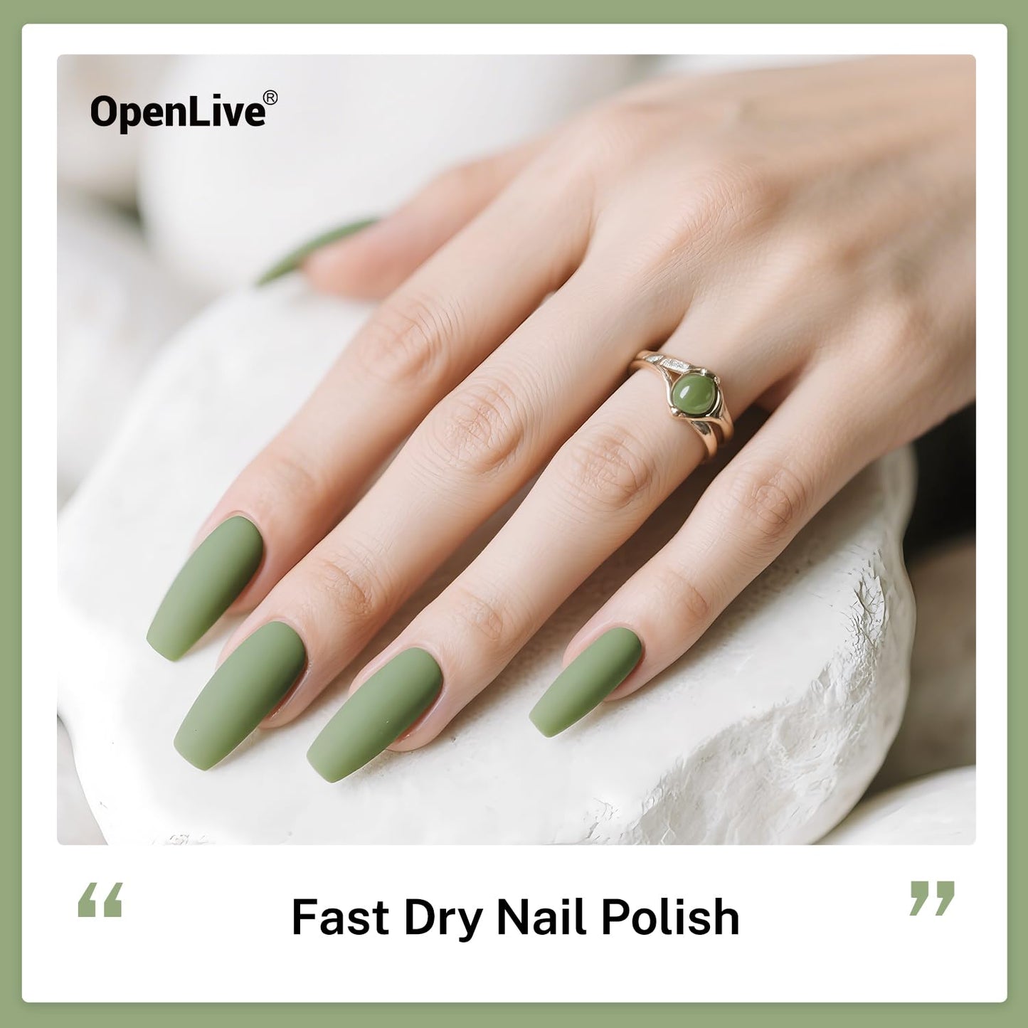 16.5ml Sage Green Nail Polish Large Volume Quick Drying Nail Polish, Fast Drying and Long Lasting Color Nail Art DIY Home Manicure Gift for Women