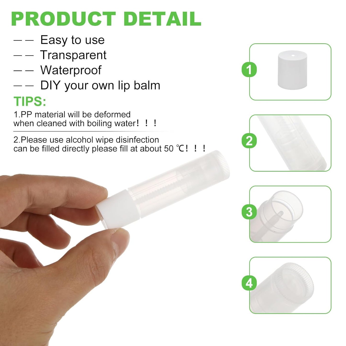 Lip Balm Tubes with Filling Tray and Spatula, 100PCS 5ml White Lip Balm Containers with White Caps, DIY Lip Care Balms Making Tray and Spatula for Women Girl Cosmetics Makeup