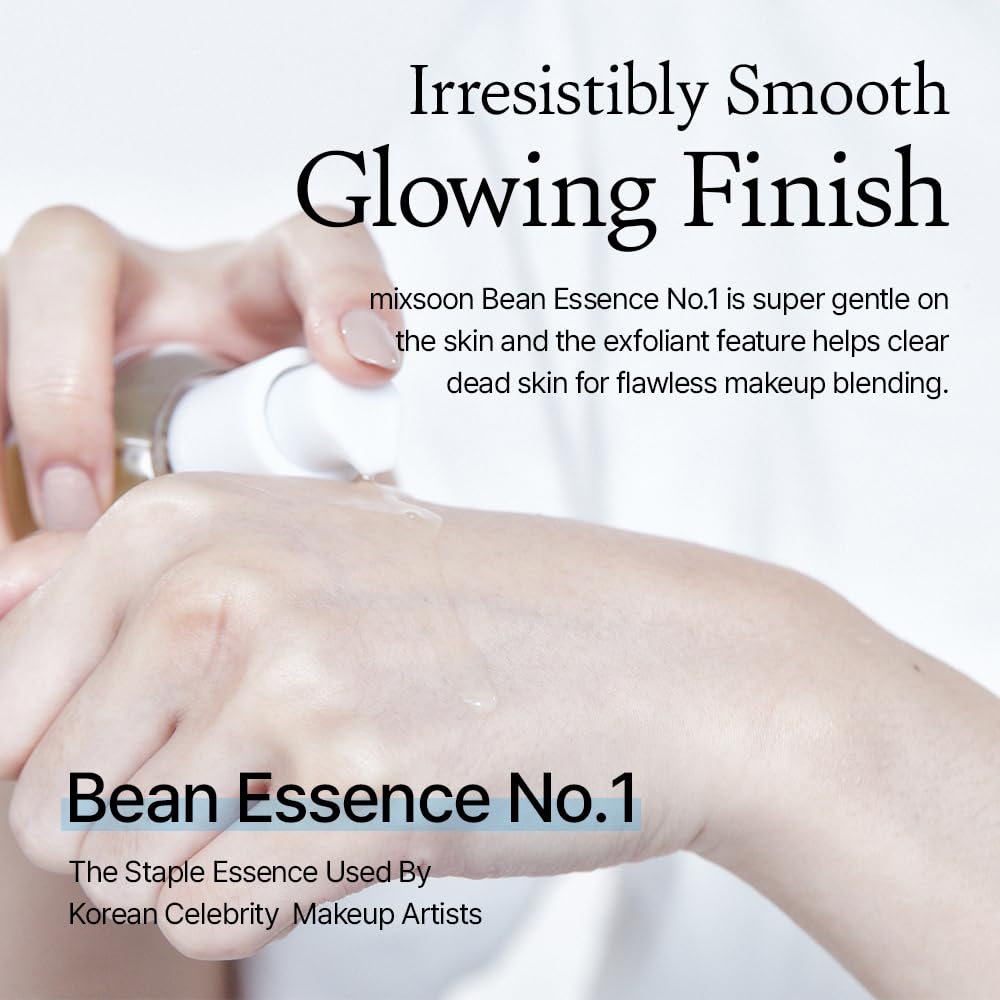 mixsoon Bean Essence, Vegansnail, Exfoliating Essence for face, Hydrating Korean Skin Care,Glassskin 1.69 fl.oz/50ml