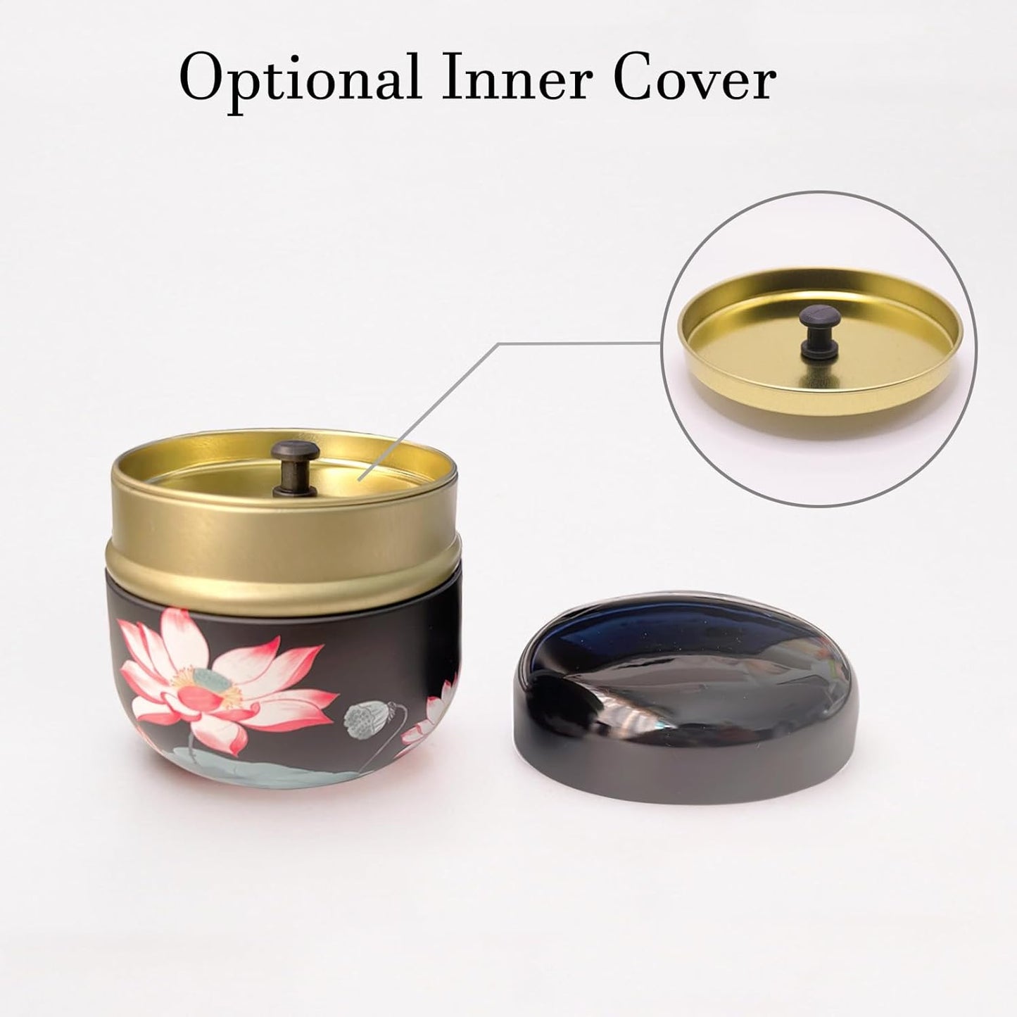 Body Powder Puff and Container for Dusting Powder, Women Powder Puff and Powder Case for Bath and Travel (Lotus)