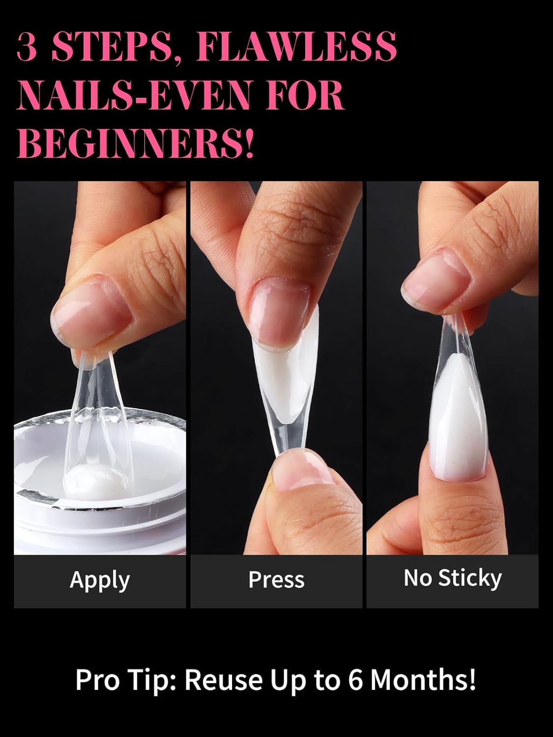 EBANKU Dual Nail Forms for Poly Extension Gel, 150 PCS Clear Eagle Claw Nail Molds Reusable 15 Sizes Hawk Curve Nail Extension Forms for Builder Gel Manicure Design Salon DIY