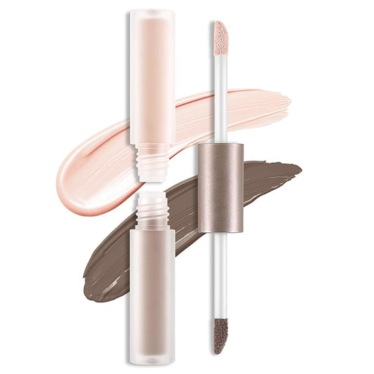 2 in 1 Bronzer and Highlighter Stick,Non-greasy & Non-drying Contour Pencil,Easy to Create a Natural Shimmery Finishing,Long Lasting & Waterproof Face Brighten Make up Pen