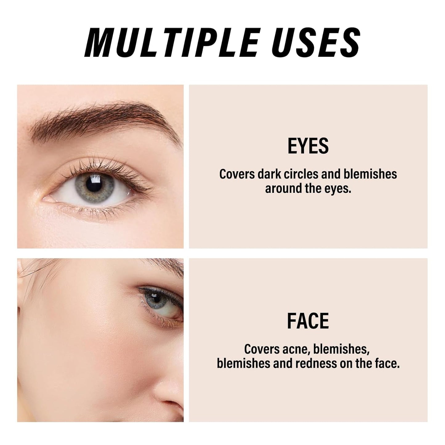 2pcs Liquid Concealer Set with Brush,Full Cover,Concealer Wand with Matte Finish,Corrects，Covers，Long Wear Up to 24hr