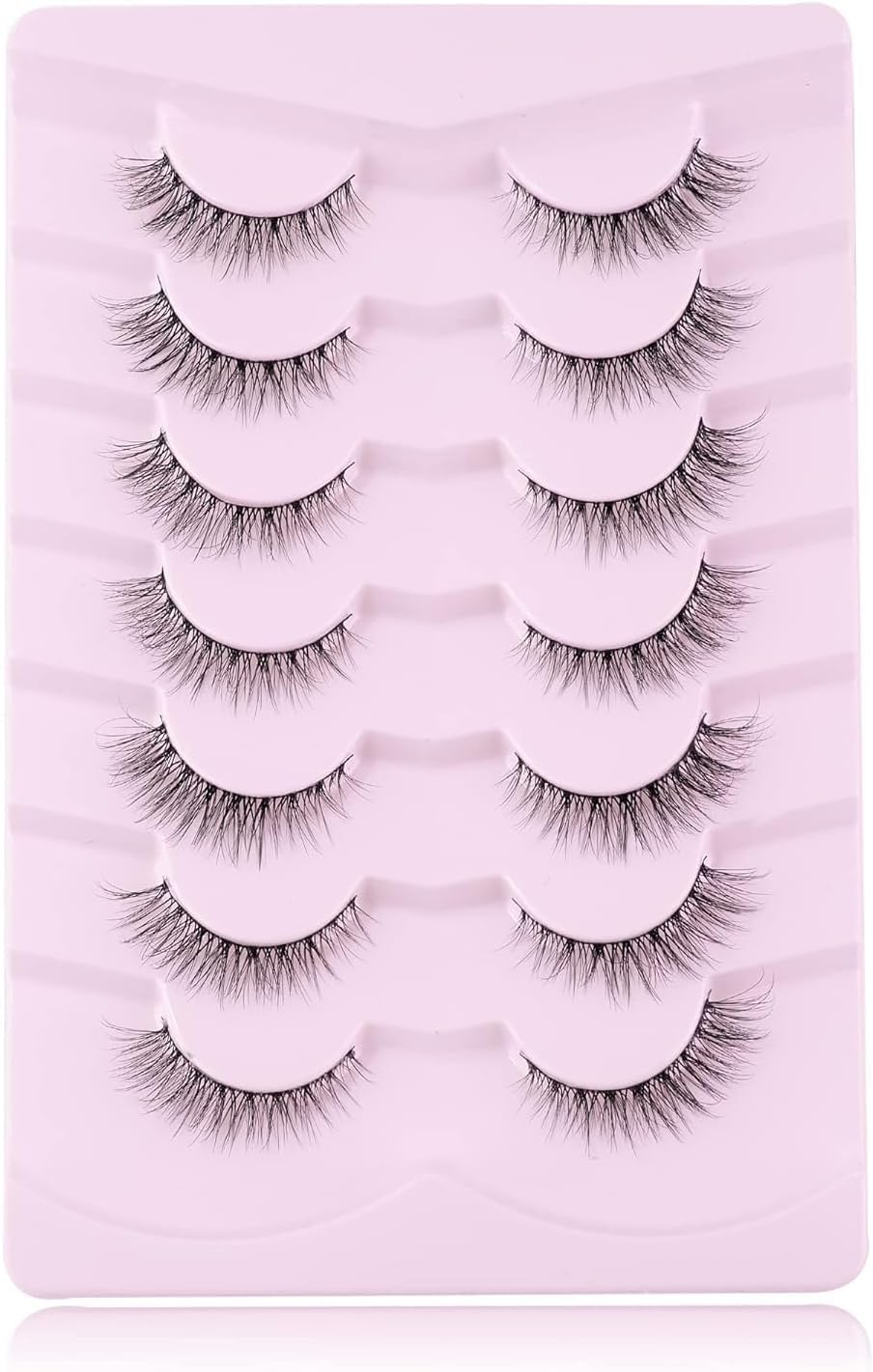 Natural Everyday Wispy Lashes False Eyelashes Natural Look Natural Flared Eyelashes False Eye Lashes Soft Fluffy Lashes 7 Pairs-D22