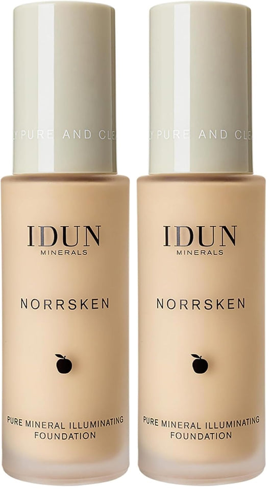 Liquid Norrsken Foundation - Silky Smooth Coverage - Luminous, Dewy Finish for Dry and Dull Skin - Water Resistant and Vegan Makeup - 206 Freja - Warm Light - 1.01 oz (Pack of 2)