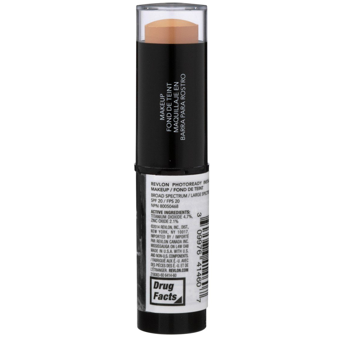 Revlon Foundation Stick, PhotoReady Insta-Fix Face Makeup for All Skin Types, SPF 20, Longwear Light-Medium Coverage with Natural Finish, 160 Medium Beige, 1 Oz