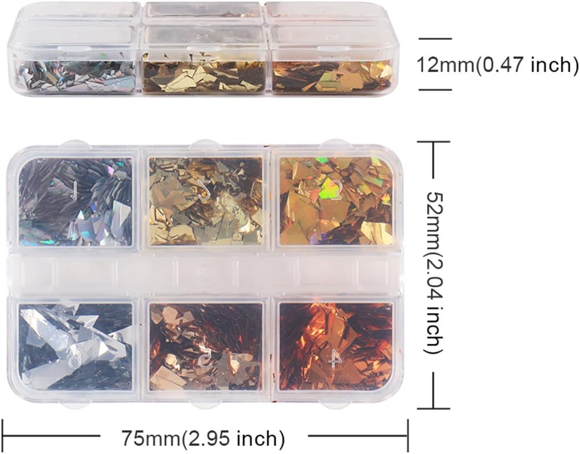 Fall Nail Sequins Holographic Laser Mixed Color Autumn Nail Flakes Design Nail Charms 3D Confetti Nail Art Stickers Irregular Nail Glitter Sequins for Women