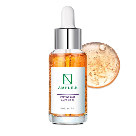 AMPLE:N Peptide Shot 2X Ampoule – Intensive Age Defying Concentrate Face Serum with Peptide Threads – Erasing Wrinkles and Improve Firmness – Lifting Sagging Skin – Plump, Repairs Skin, 1.01 fl.oz.