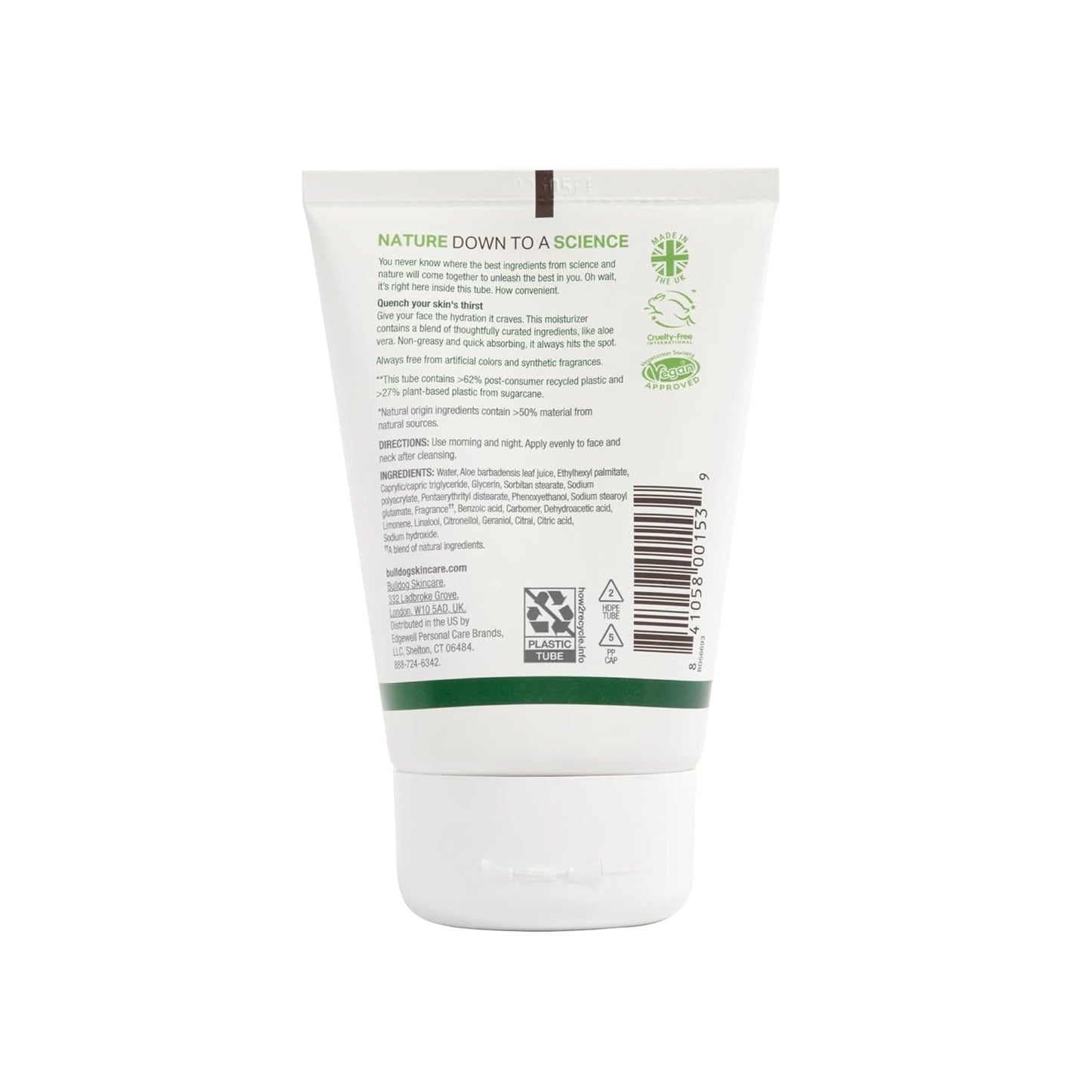 BULLDOG Mens Skincare and Grooming Face Moisturizer Original, 3.3 Fluid Ounce