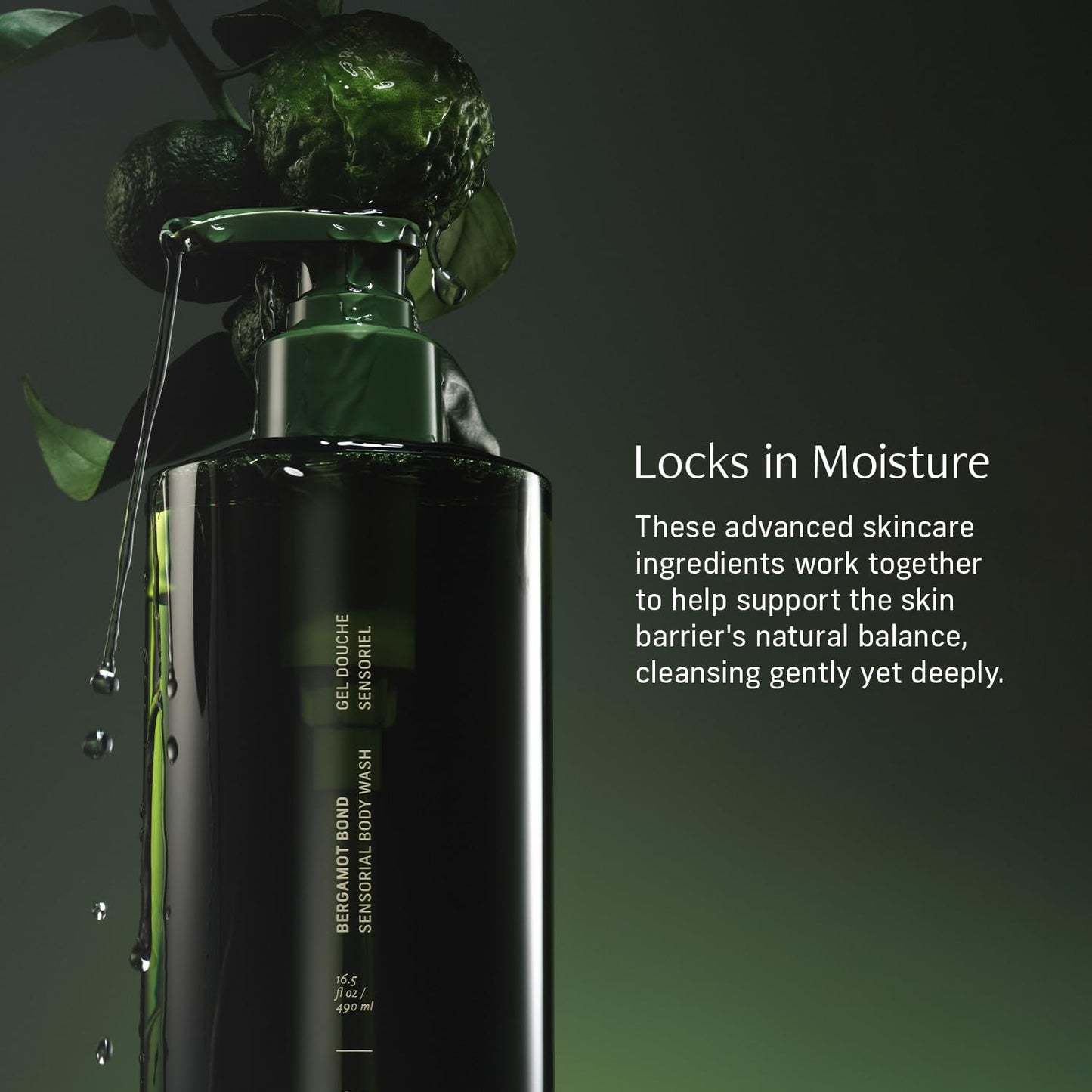 Sensorial Body Wash. Bergamot Bond Hydrating Cleanser with Moisture Locking Multi-Oil Complex, Sodium PCA and Glycerin. Nourishing Shower Gel for Women and Men, 16.5 Fl Oz Luxury Bodywash