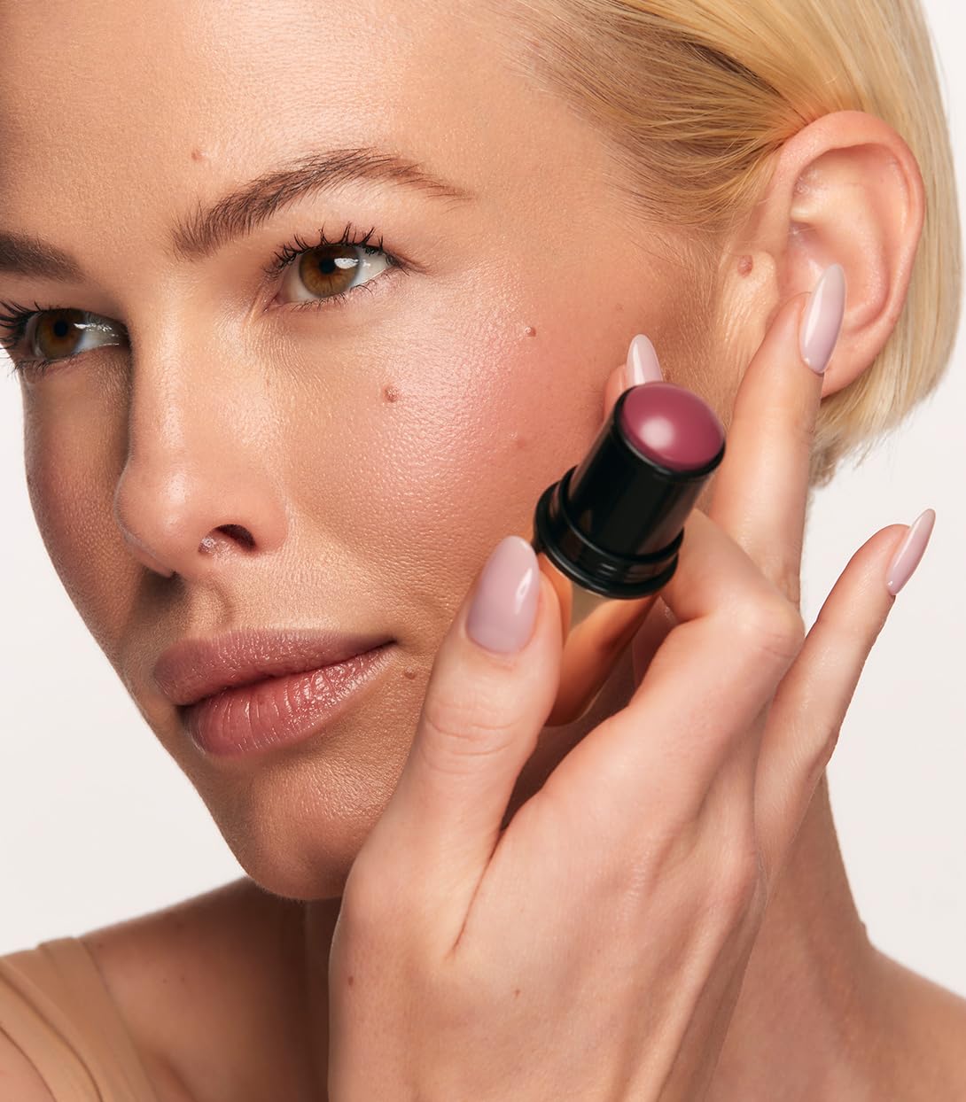 MAKE Beauty Heat Stroke Cream Blush Stick for Cheeks with Natural Hydrating Dewy Finish. Creamy Gel Blush Balm - Shade Slush, Violet Purple Cheek Tint