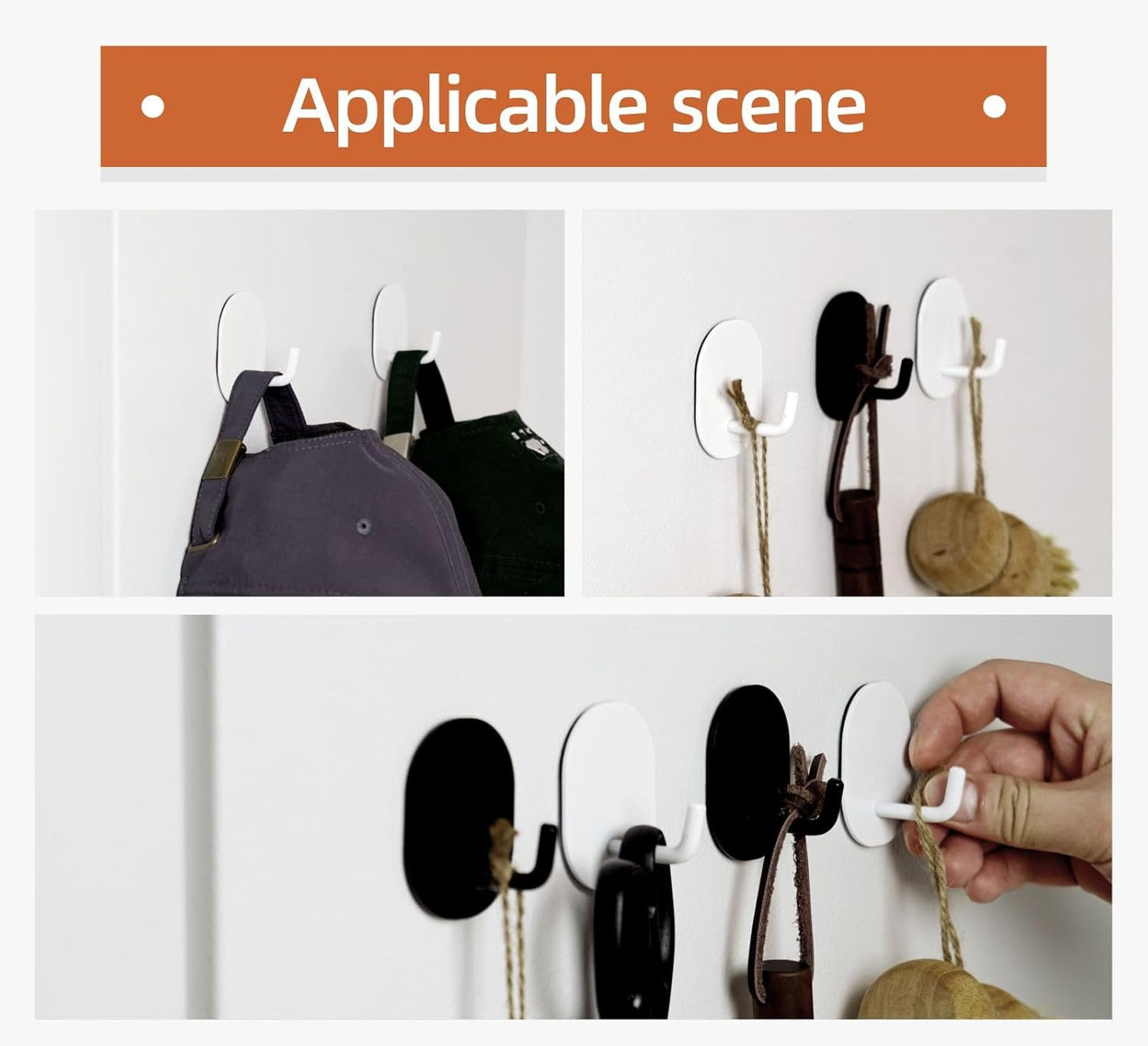 Magnetic Hooks,Strong Hooks for Kitchen, Refrigerator, Wardrobe and Outdoor Grill, Cabin, Hanging Clothes, Keys, Kitchenware(White&Black, 2psc)