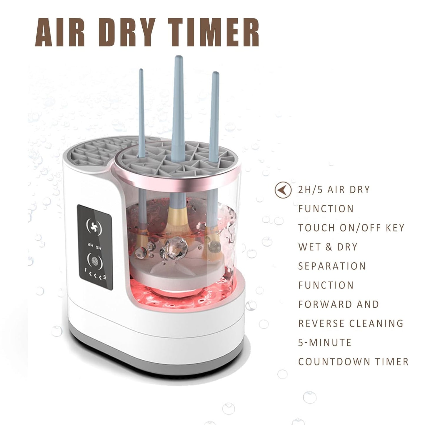 3 IN 1 Electric Makeup Brush Cleaner, Electric Cleaning and Quick Drying Makeup Brushes for Lazy Families, Automatic Makeup Brush Cleaning Tool with Drying Function for Makeup Brushes