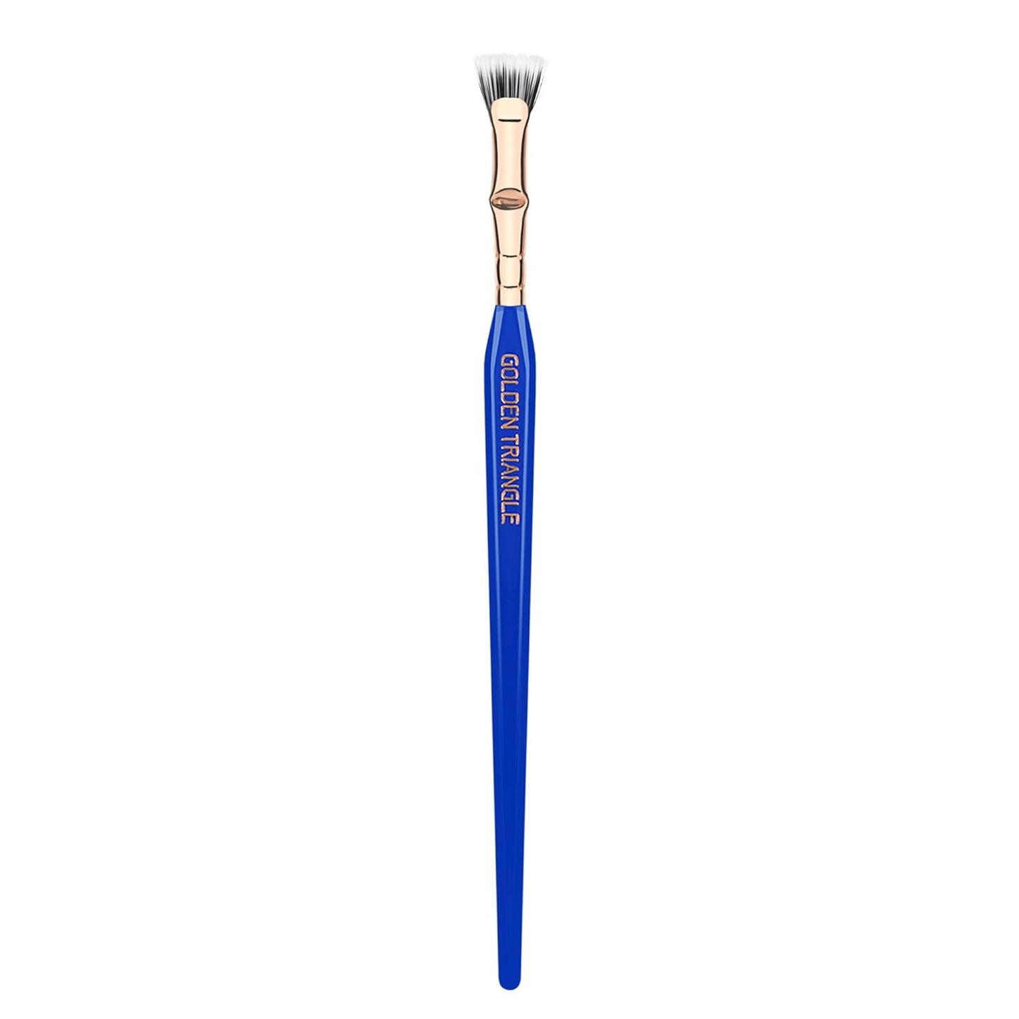 Bdellium Tools Professional Makeup Brush - Golden Triangle 730 Bent Mascara Fan - With All Vegan and Soft Synthetic Fibers, For Applying Mascara (Blue, 1pc)