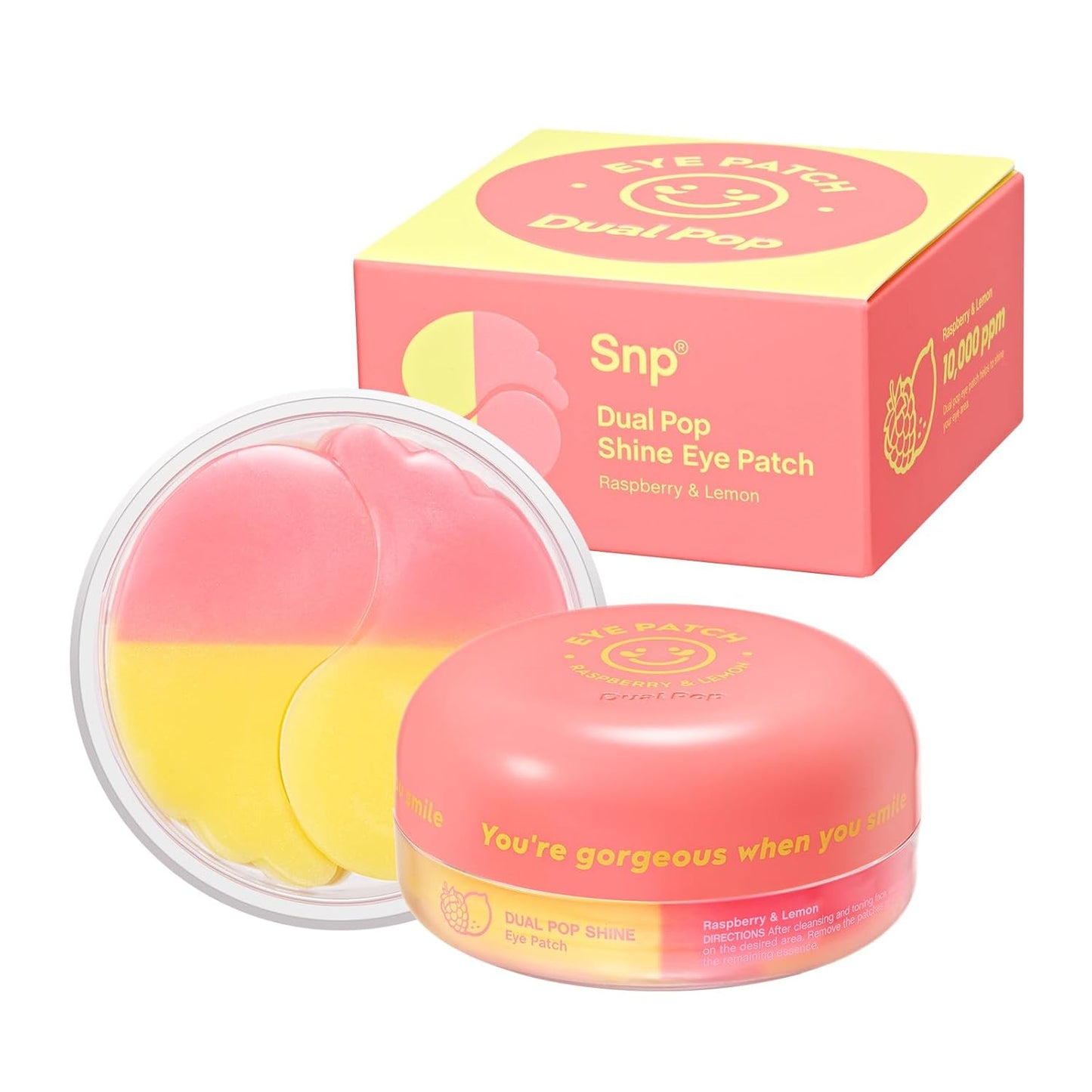 SNP Dual Pop Under Eye Patches | Eye Mask for Hydrating, Brightening and Firming All Skin Types | Treatment for Wrinkle and Puffy Eyes | Wrinkle Reduce Patches | Korean Skincare Eye Mask | 30 Patches