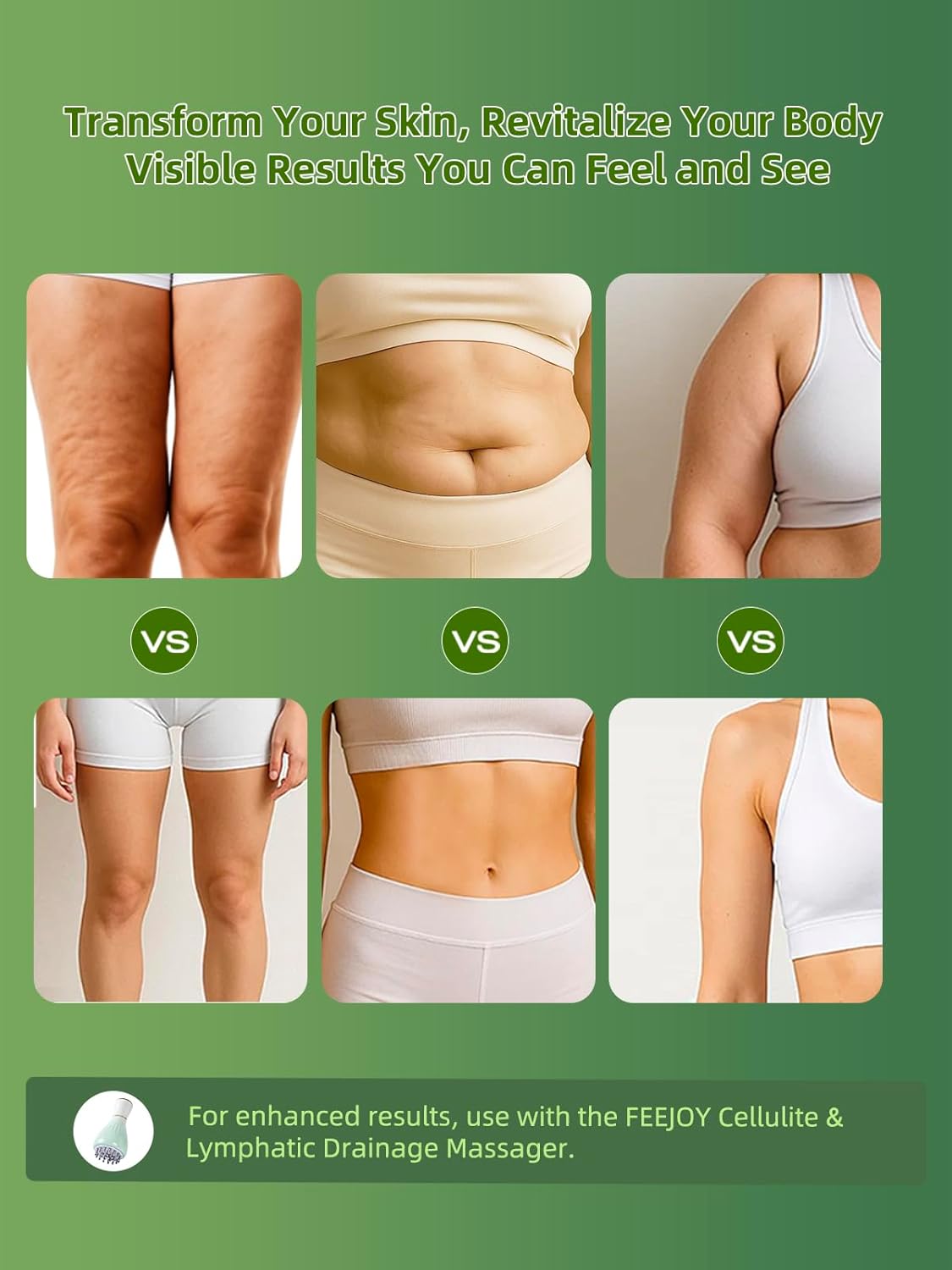 Body Oil & Massage Oil, Body Firming Oil for Cellulite, Lymphatic Drainage, Skin Tightening & Stretch Marks, Massage Oil for Massage Therapy for Leg, Hip, Arm & Belly, Daily or After Shower Use