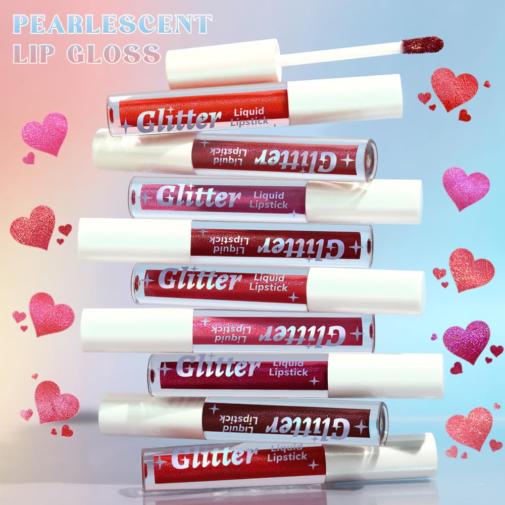 Nude Pink Metallic Lipstick for Women,Lightweight Glitter Sparkling Liquid Lipsticks,Shimmer Lip Gloss Stain Long Lasting Waterproof Smudge Proof Non-Drying 24 Hour Full Coverage Lip Makeup,Vegan