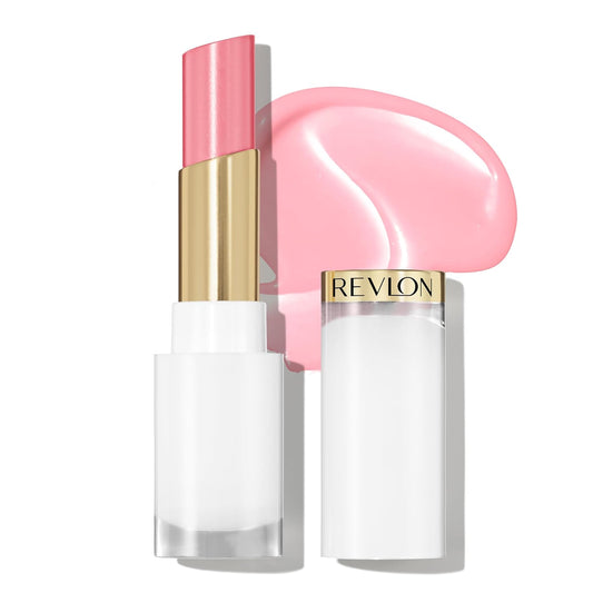 REVLON Super Lustrous Glass Shine Balm, Hydrating Tinted Lipstick, Sheer, Glossy Shiny Finish, 002 Pink Flip, 0.11 oz