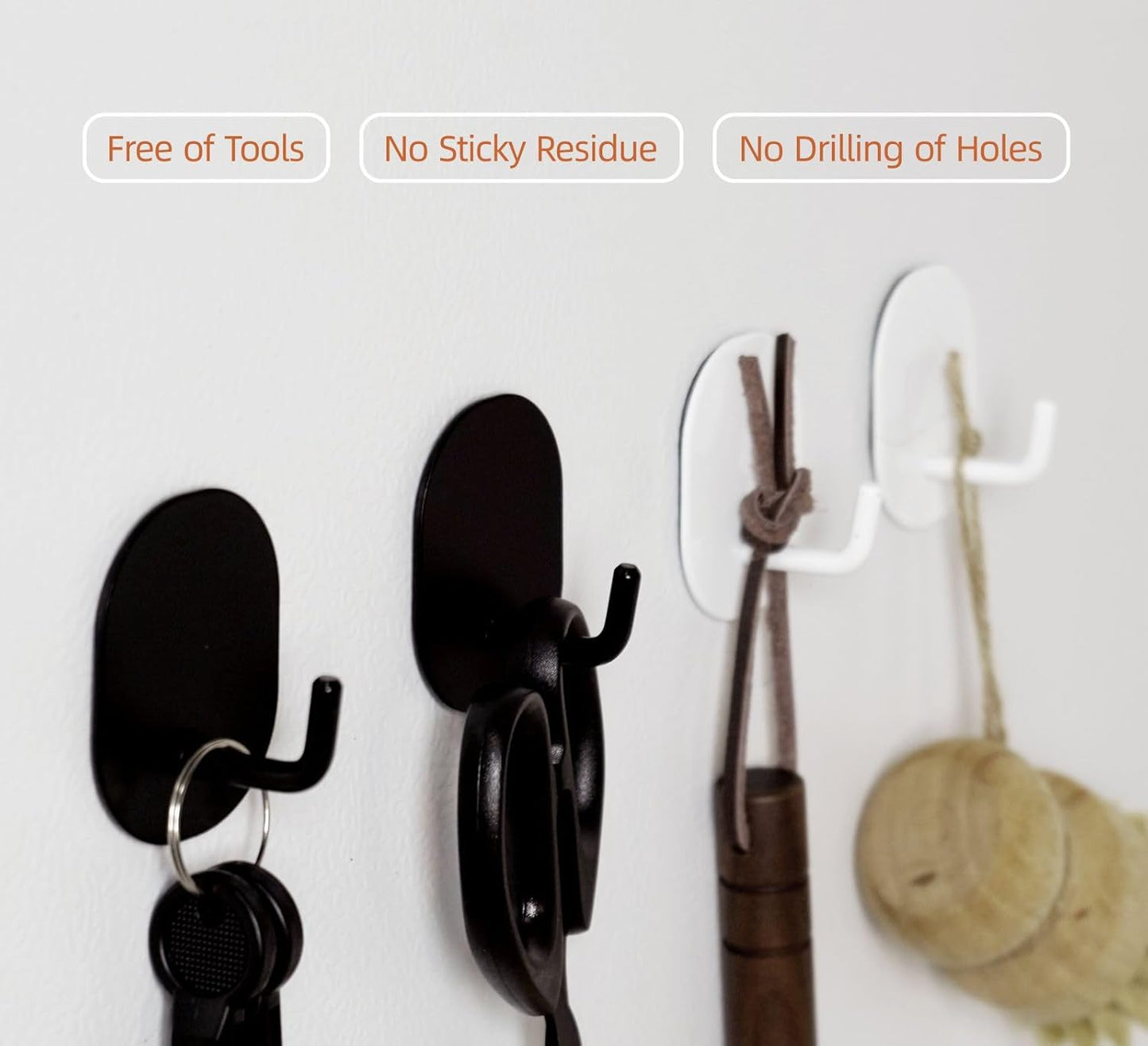 Magnetic Hooks,Strong Hooks for Kitchen, Refrigerator, Wardrobe and Outdoor Grill, Cabin, Hanging Clothes, Keys, Kitchenware(White&Black, 2psc)