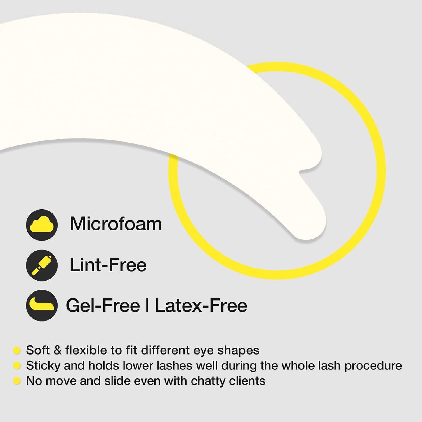 LASHVIEW 50 Pairs Eye Pads,Under Eye Pads for Eyelash Extension,Microfoam Eye Pads,Natural NO Hydrogel,Lash Extension Lint Free,Fit Most Eye Shape, Stick Well,Hypoallergenic,Waterproof