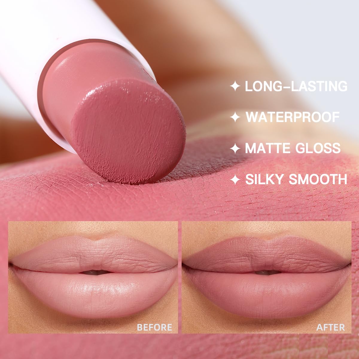 USHAS Lipstick and Lip Liner Combo Set 2 in 1 Waterproof Lipstick for Women Lip liner Set Long Lasting Lipstick, Matte Lipstick Pen with Lip Liner Set Makeup Kits (S16, Pack of 1)