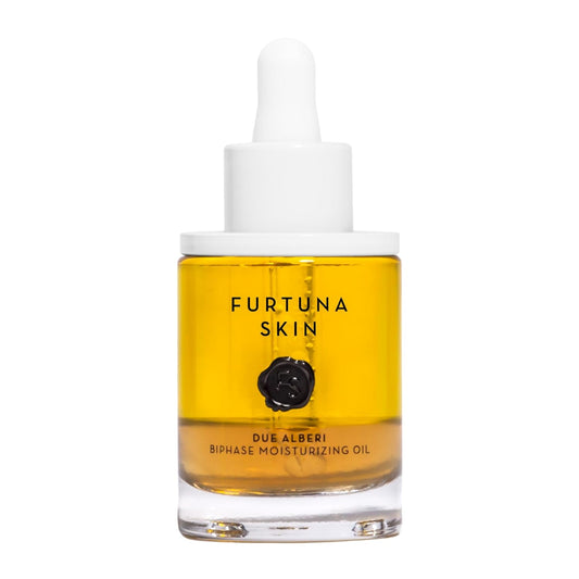 Furtuna Skin Biphase Moisturizing Oil - Hydrating, Plumping & Protecting Face, Neck, and Decollete Oil, Vegan & Cruelty-Free, Organic Olive Oil-Infused, 30ml