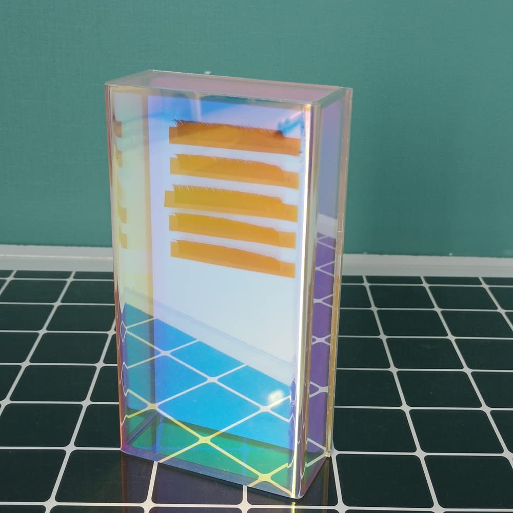 Grafting False Eyelash Acrylic Extension Pallet Organizer, Eyelash Extension Glue Tweezers Plate Makeup Palette, Dustproof Storage Box Display Training Tools Salon (Dazzling S with cover)