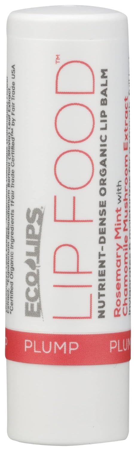 Eco Lips Lip Food Plump Organic Lip Balm, Rosemary Mint with Chamomile Extract, USDA Certified Organic, 0.15 Oz (Pack of 20)