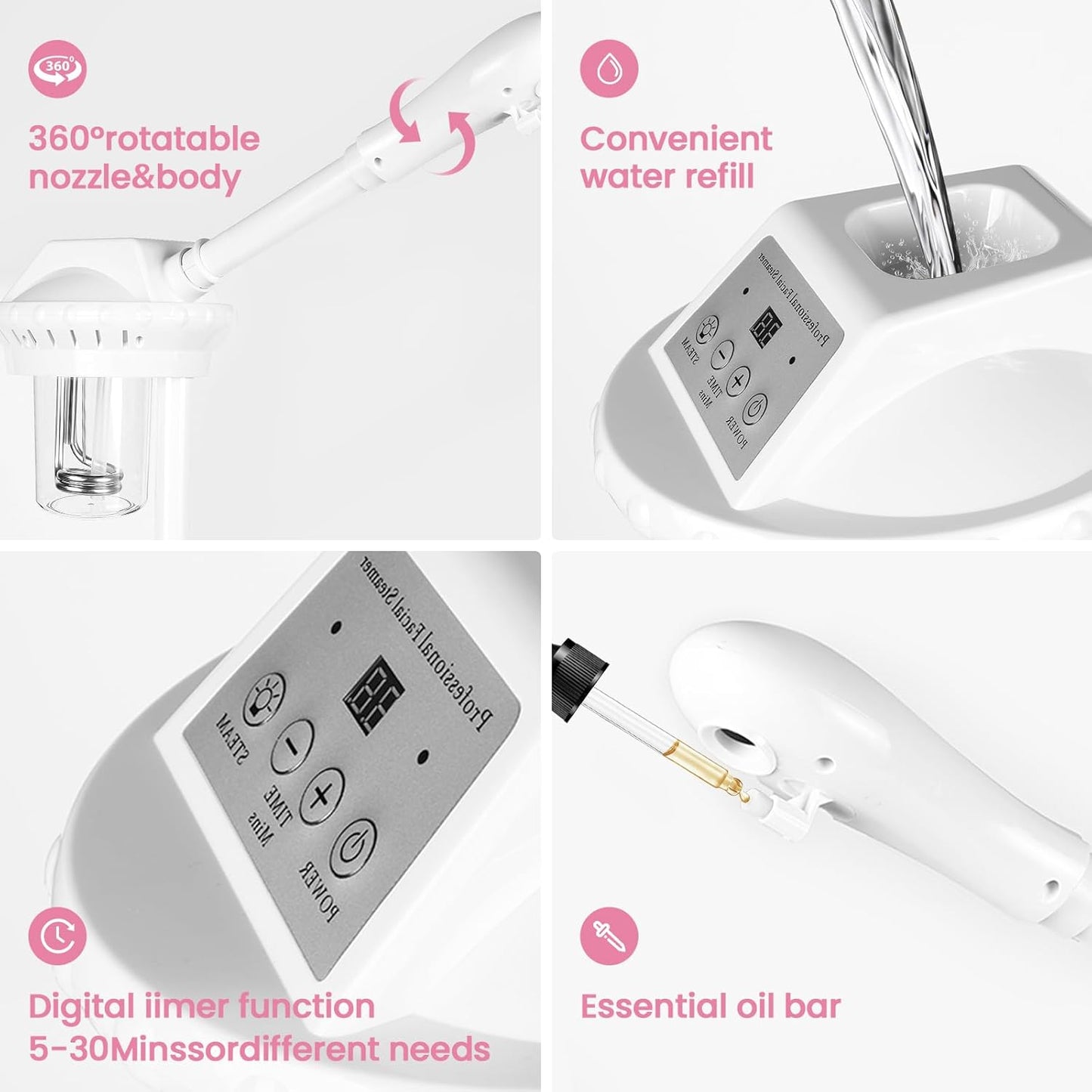 face Steamer Clean Skin Firming Pores and Moisturizing Suitable for a Beauty, Spa, at Home