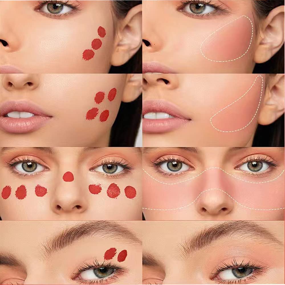 Blush Beauty Wand, Liquid Face Blush Contour Wand with Cushion Applicator, Smooth Cream Blush Wand Natural Matte Finish, Lightweight Blendable Blush Stick Makeup for Cheek,102 Coral