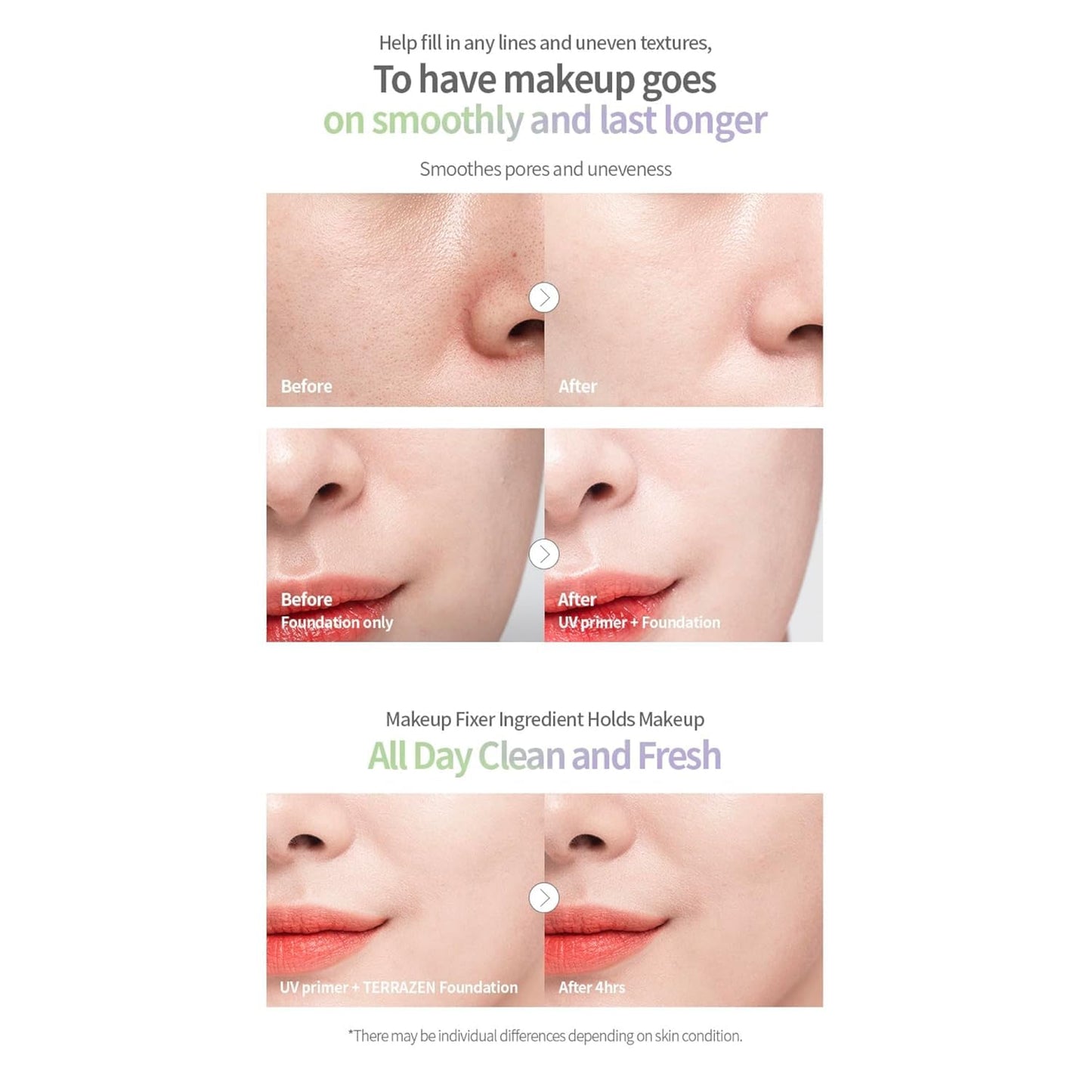 Korean Face Primer 30ml - Korean Makeup & Skincare Lightweight Corrector Base SPF40 PURPLE - Reduces Dullness, Moisturizes for Red, Sensitive Skin witj Aloe (Primer - Purple Tinted)