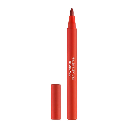 COVERGIRL Outlast, 25 Tangelo, Lipstain, Smooth Application, Precise Pen-Like Tip, Transfer-Proof, Satin Stained Finish, Vegan Formula, 0.06oz