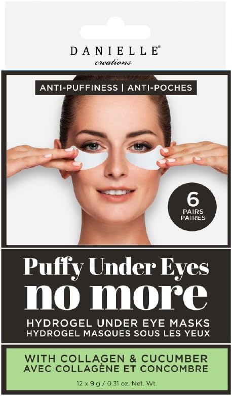 Danielle Puffiness No More Hydrogel Undereye Masks, 6 Pairs, Collagen & Cucumber, 6 Count