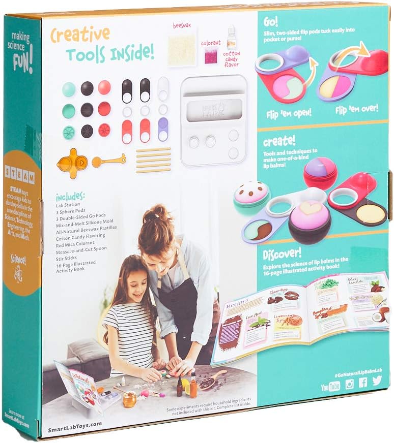 SmartLab Toys Go Natural Deluxe Lip Balm Lab with 20 Recipes, Tips and Techniques. STEM Science Lab