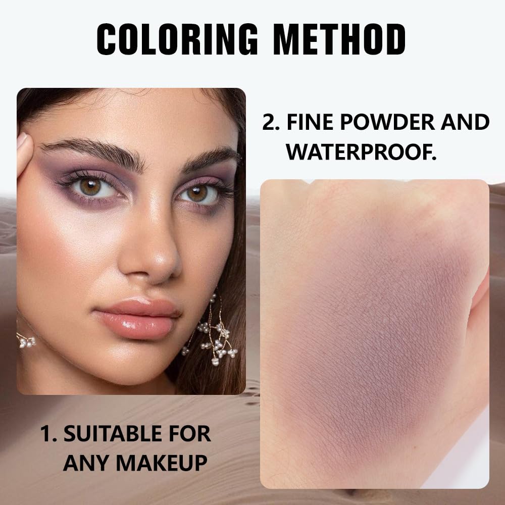 evpct Mauve Taupe Matte Single Eye Shadow Palette Makeup for Older Women, Plum Lavender Purple Natural Cream Eyeshadow Palette for Green Eyes, High Pigment Mini Monochrome Eyeshadow Sombra Para Ojos