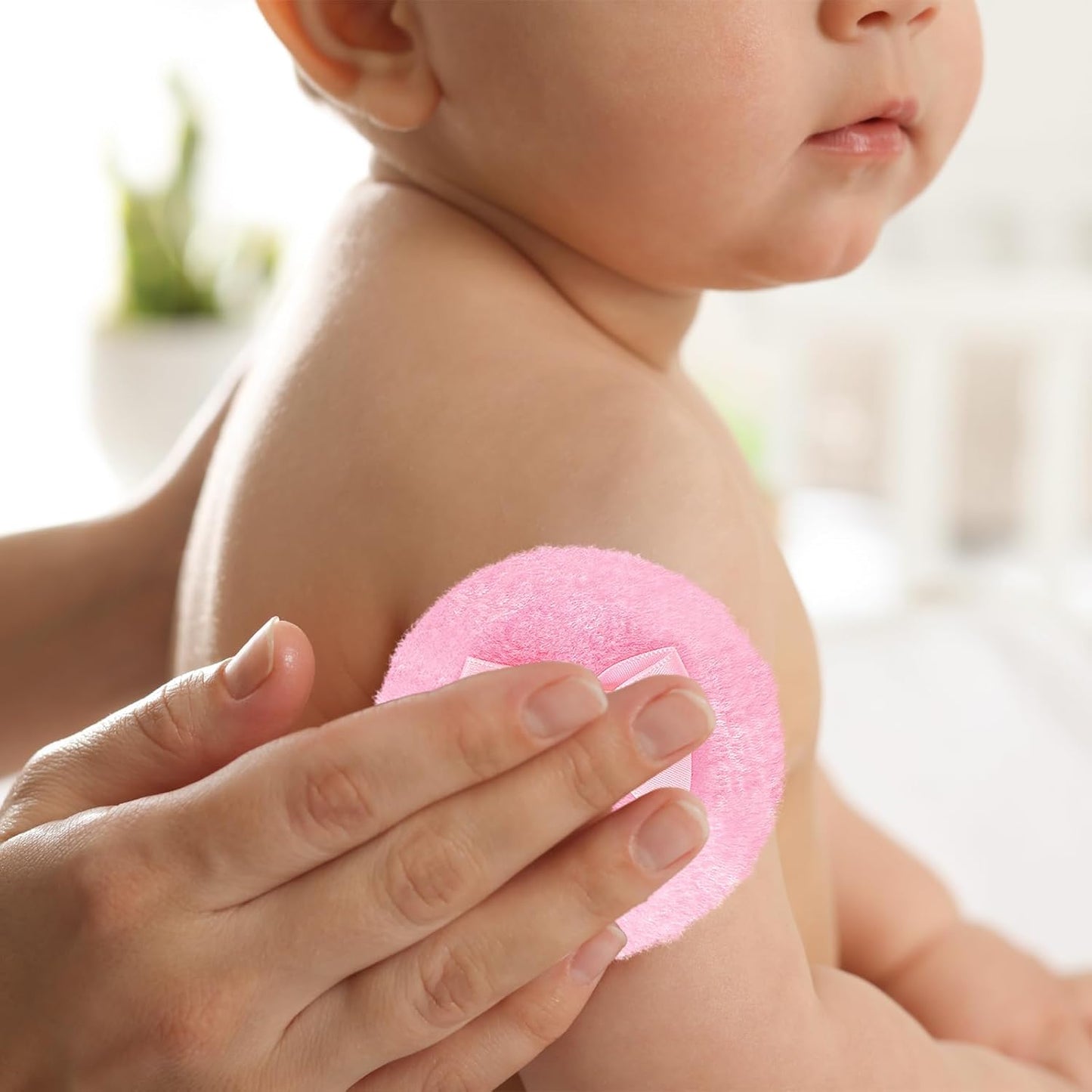 Large Body Powder Puffs and Containers, Crystal Clear Powder Container with Soft Power Puffs, Reusable Dusting Powder Case with Washable Velvet Face Body Glitter Puffs Wet and Dry Makeup