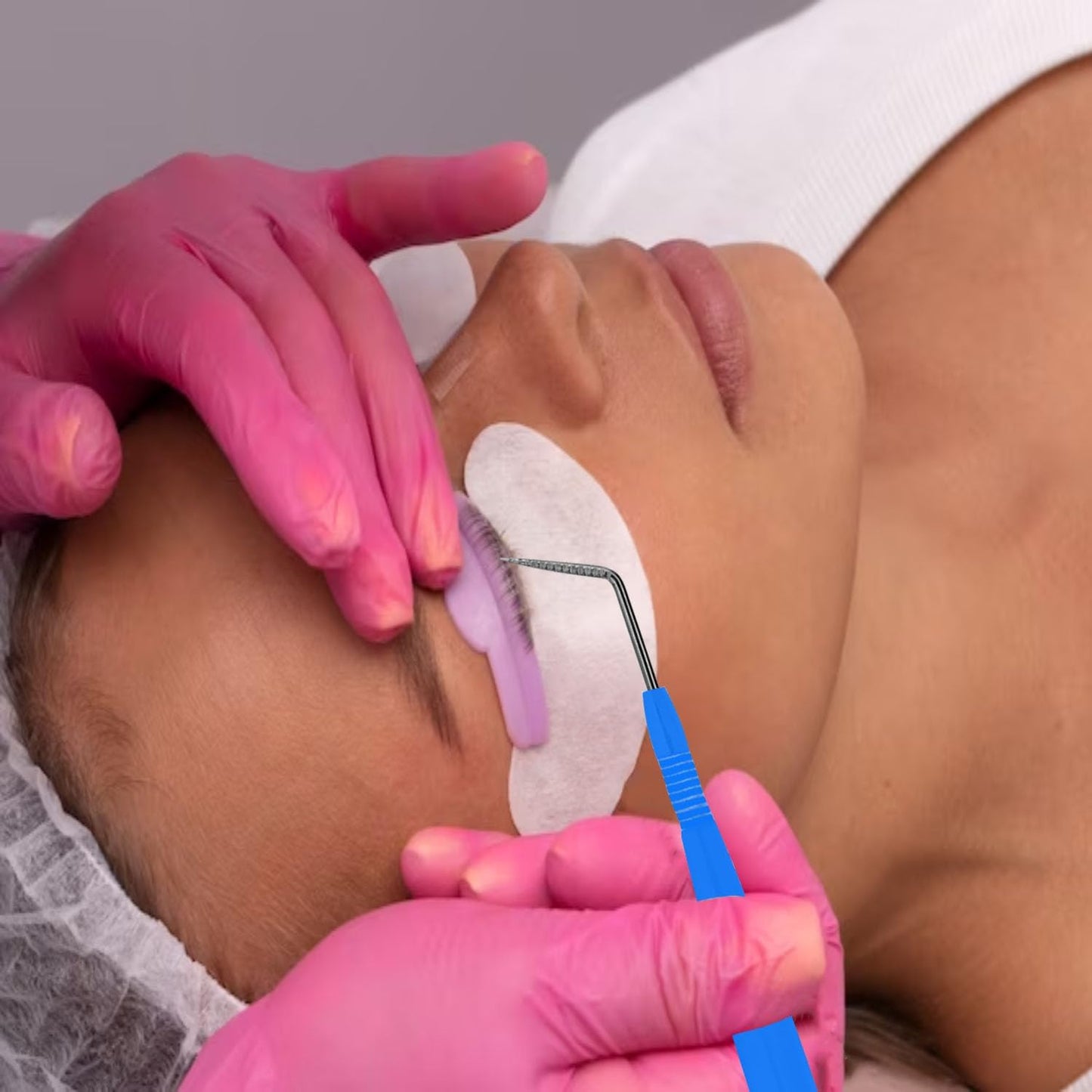 Eyelash & Brow Lamination Tools Kit - Blue Metal Eyelash Perm Tool & Separator for Lash Extensions & Lift