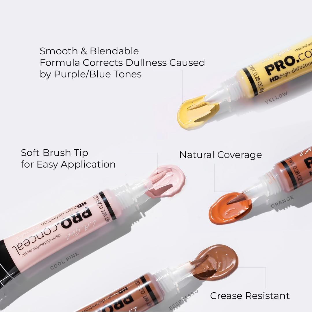 L.A. Girl Pro Conceal HD Concealer, Yellow Corrector, 0.28 Ounce