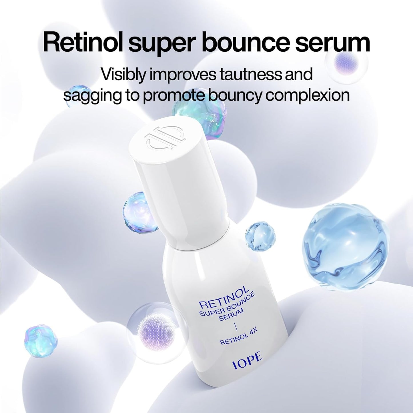 IOPE Retinol Super Bounce Serum, 7 Day Retinol Serum for face, Premium Korean Retinol, Anti-Aging, Reduction in Fine Wrinkles, Gentle Nourishment for Sensitive Skin, 1.69 Fl Oz.