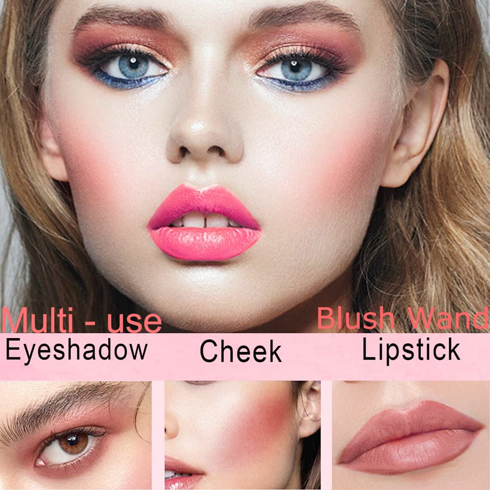 3PCS Liquid Contour Beauty Wand, Liquid Blush Highlighter Makeup Stick with Applicator, Cream Bronzer Stick Natural Matte Finish, Lightweight Blendable Cream Contour Highlighter Blush Wand