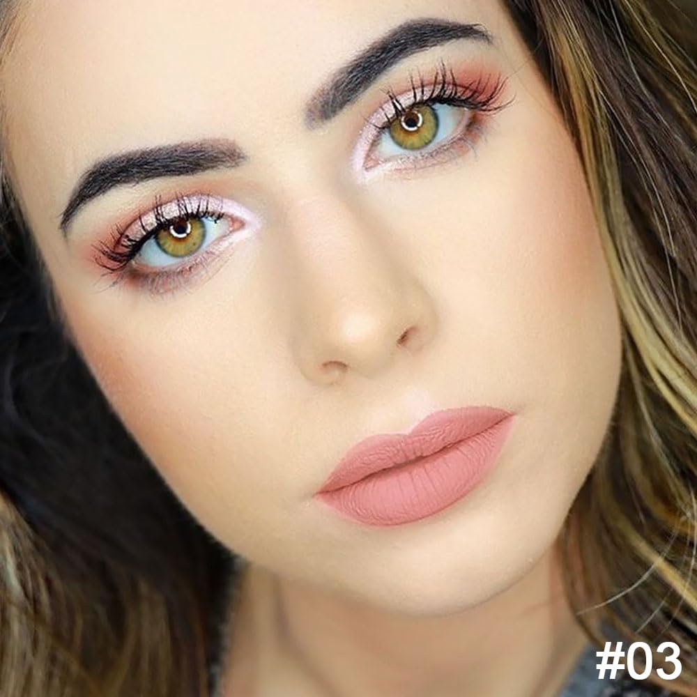 Kaely 2-in-1 Nude Beige Brown Lip Liner & Lipstick Set Kit for Women, Matte Lips Kit with Lip Liner Lip Stains Long Lasting Waterproof 24 Hour Lipstick and Lip Liners Combo Lipliners Pencil Set 03