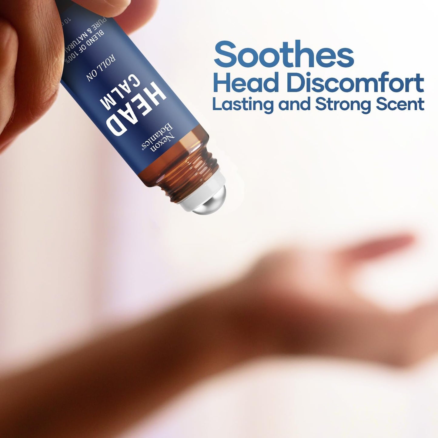 Head Calm Essential Oil Roll-On 10 ml - Soothing Migraine Roller Ball for Headache Relief - Pure Natural Essential Oils - Nexon Botanics