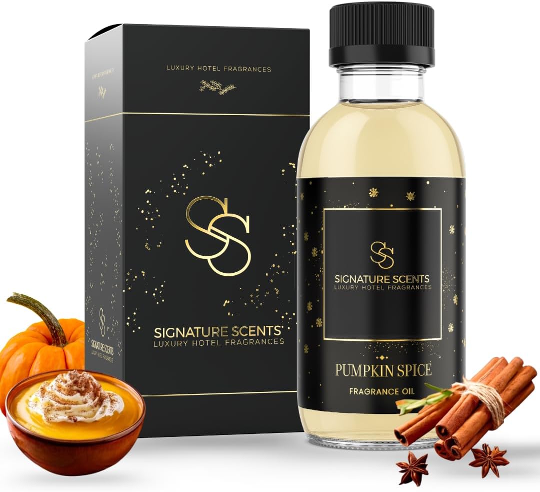 Luxury Hotel Diffuser Oil for Hotels and Homes - Aromatherapy Oils for use with an Essential Oil Diffuser at Home - Fragrance-Scent Diffuser Oil Blend (Pumpkin Spice) 4.05fl oz (120ml)